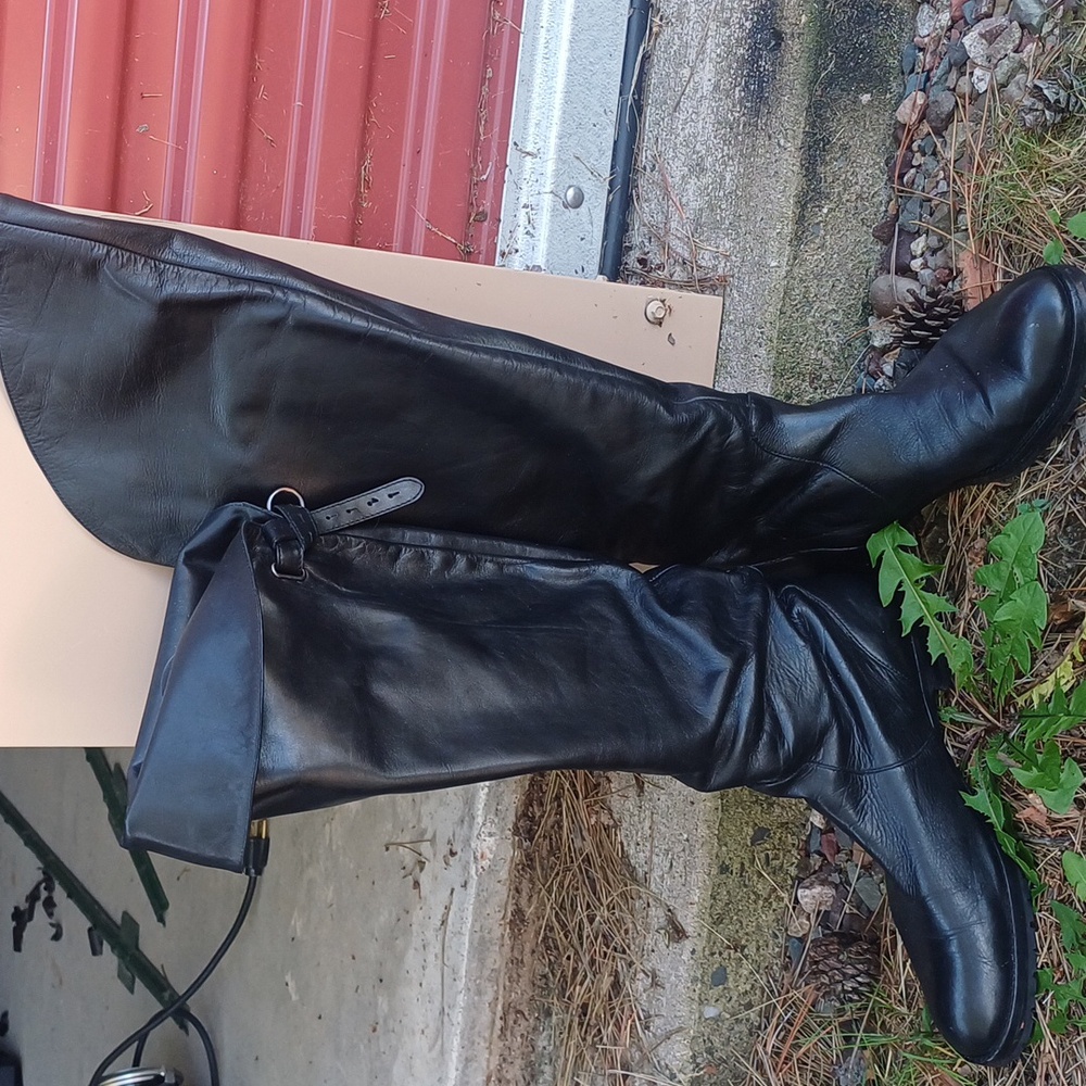 Coach Cheyenne Black Leather Boots